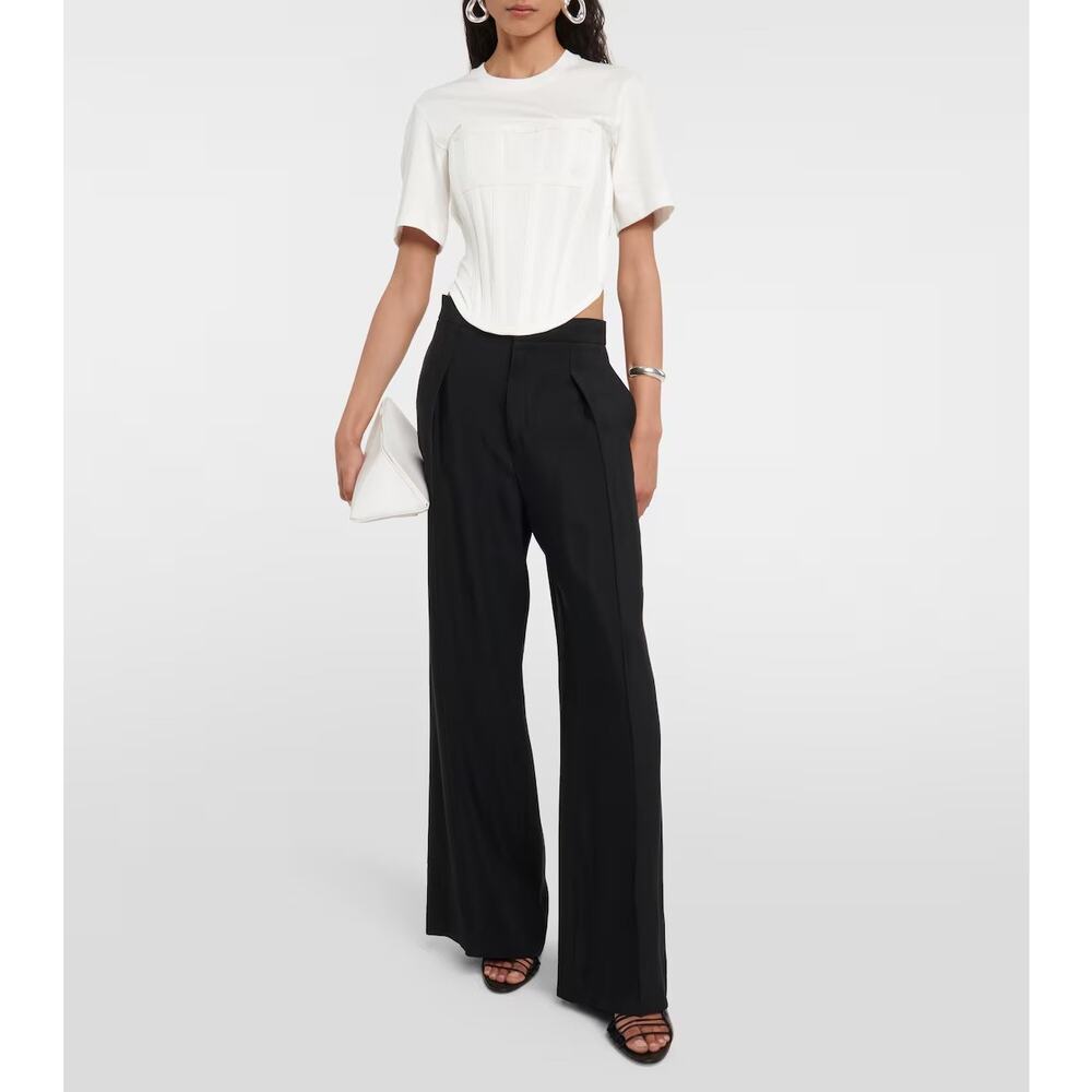 Dion Lee Jersey Corset T Shirt Cotton Short Sleeve Minimalist Edgy Ivory Size S